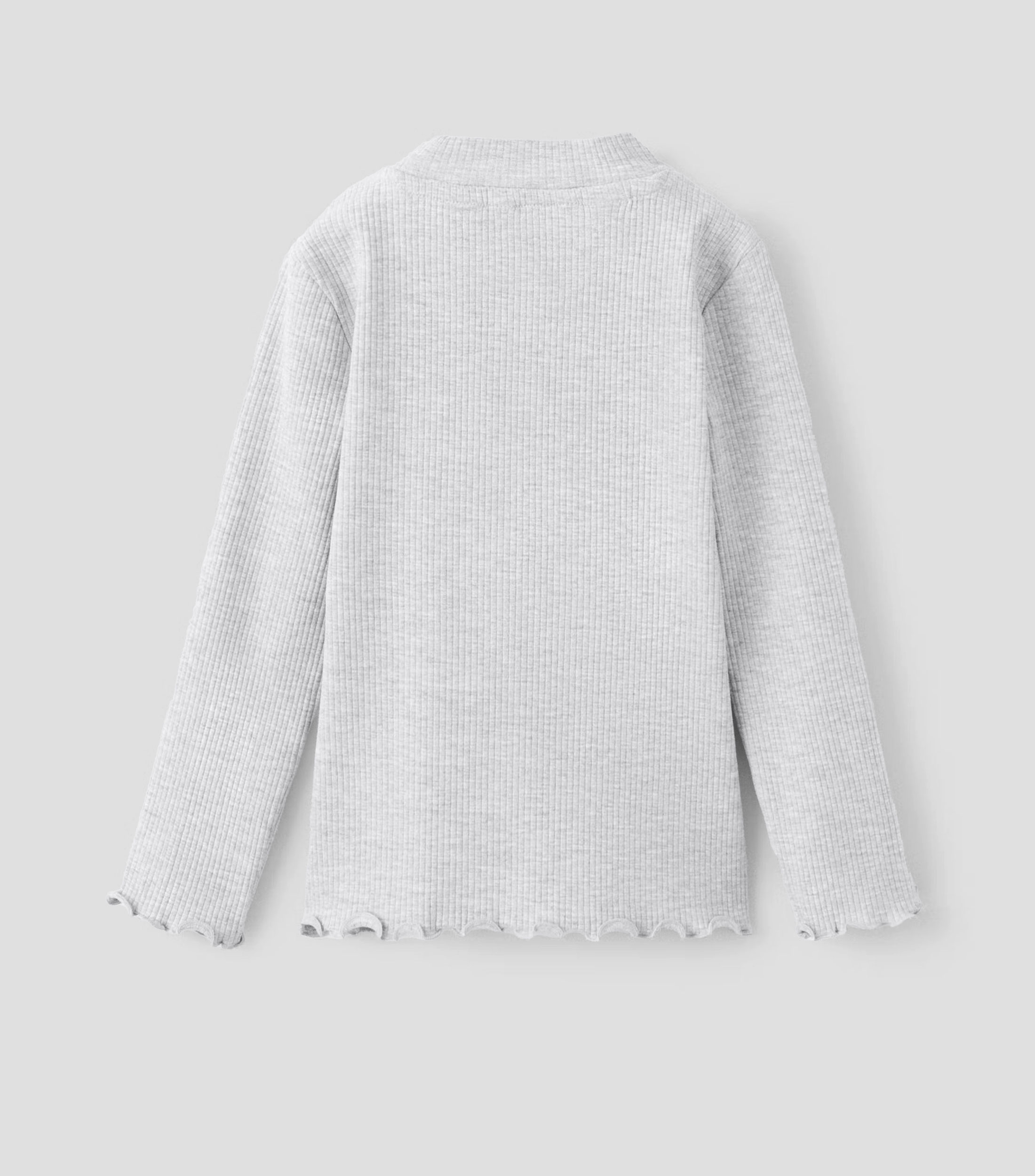 Playera cuello redondo manga larga jaspeada Niña